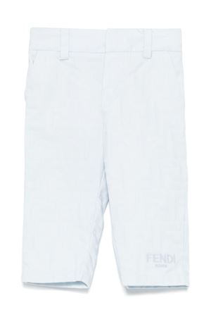 pantalone in cotone azzurro FENDI KIDS | BMF238AS64F1QYB